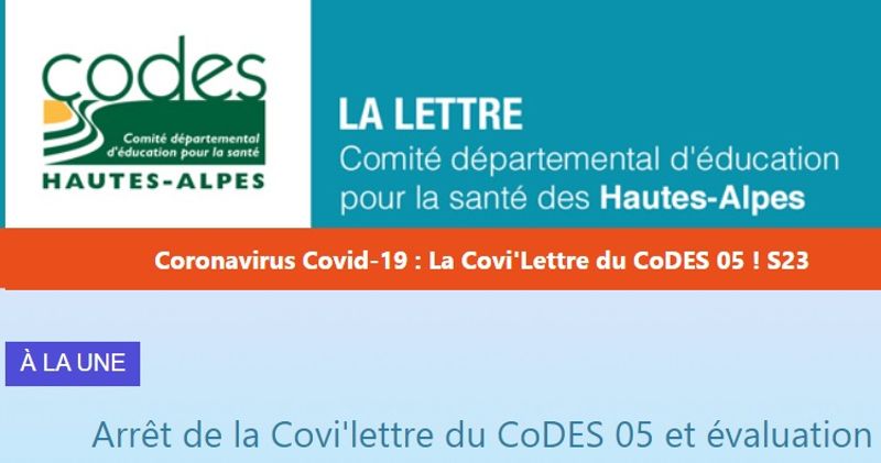 Arrêt de la Covi'lettre du CoDES 05 et évaluation