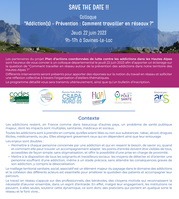 Colloque "Addiction(s) - Prévention : Comment travailler en réseaux ?"