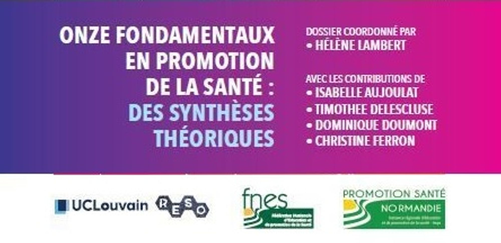 Onze fondamentaux en promotion de la santé