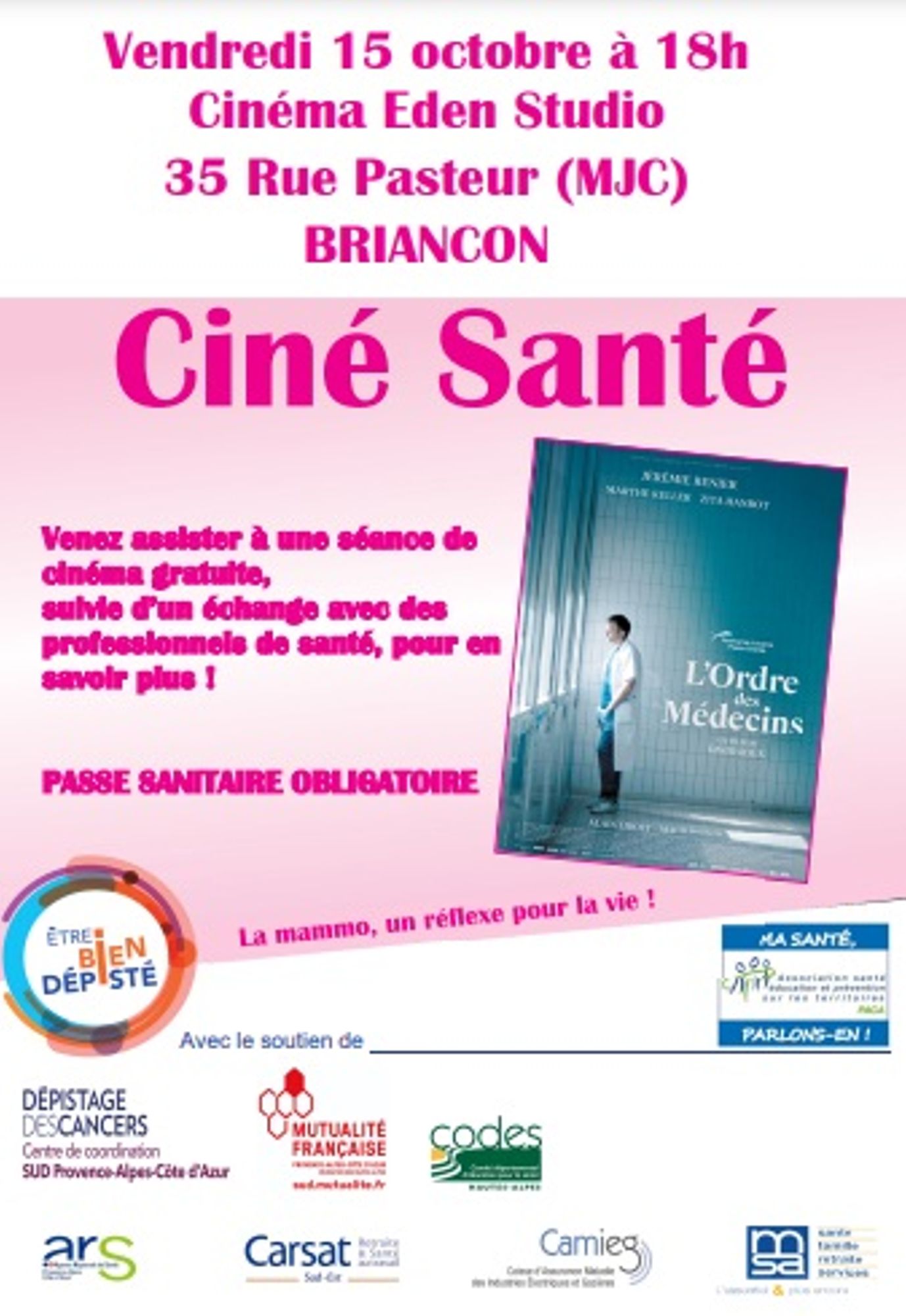 Octobre Rose - Ciné-santé à BRIANCON